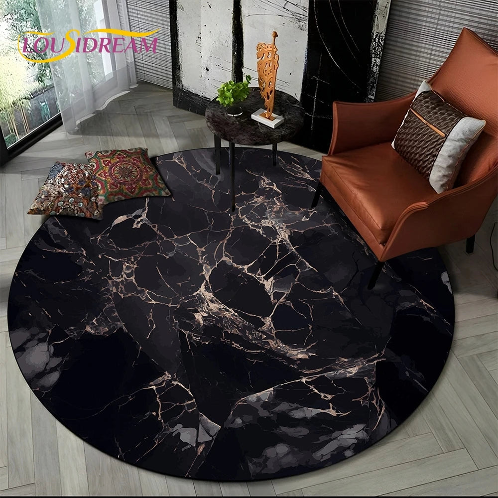 Elegant Marble Round Rug