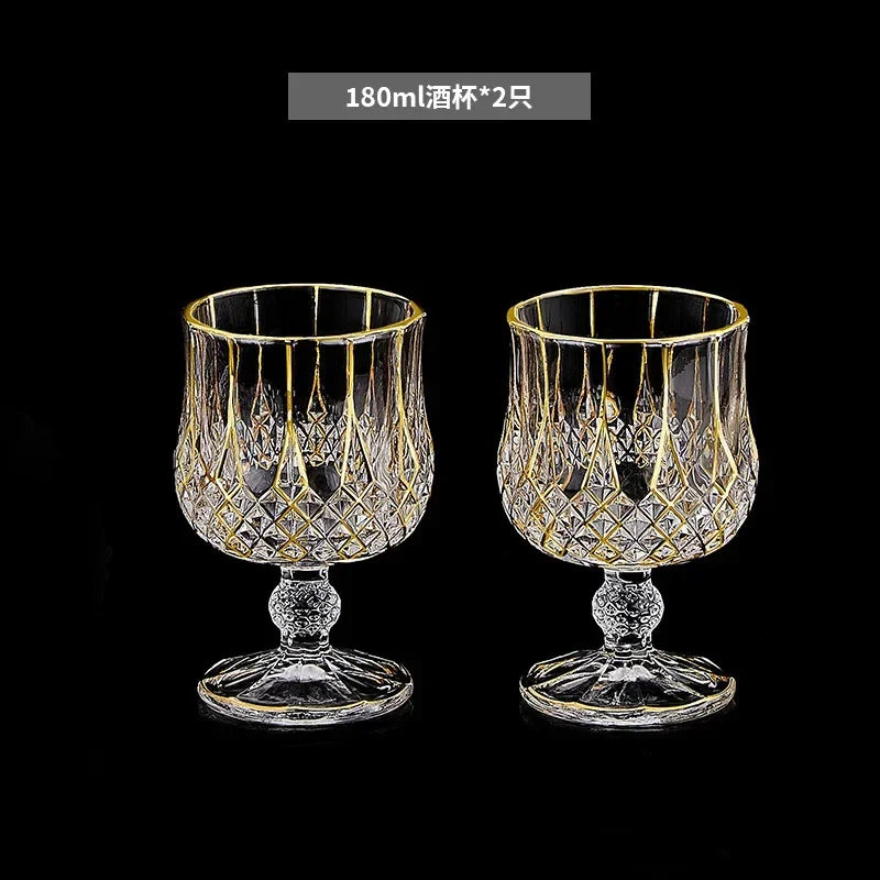 Elegant Crystal Whiskey & Wine Glass Set