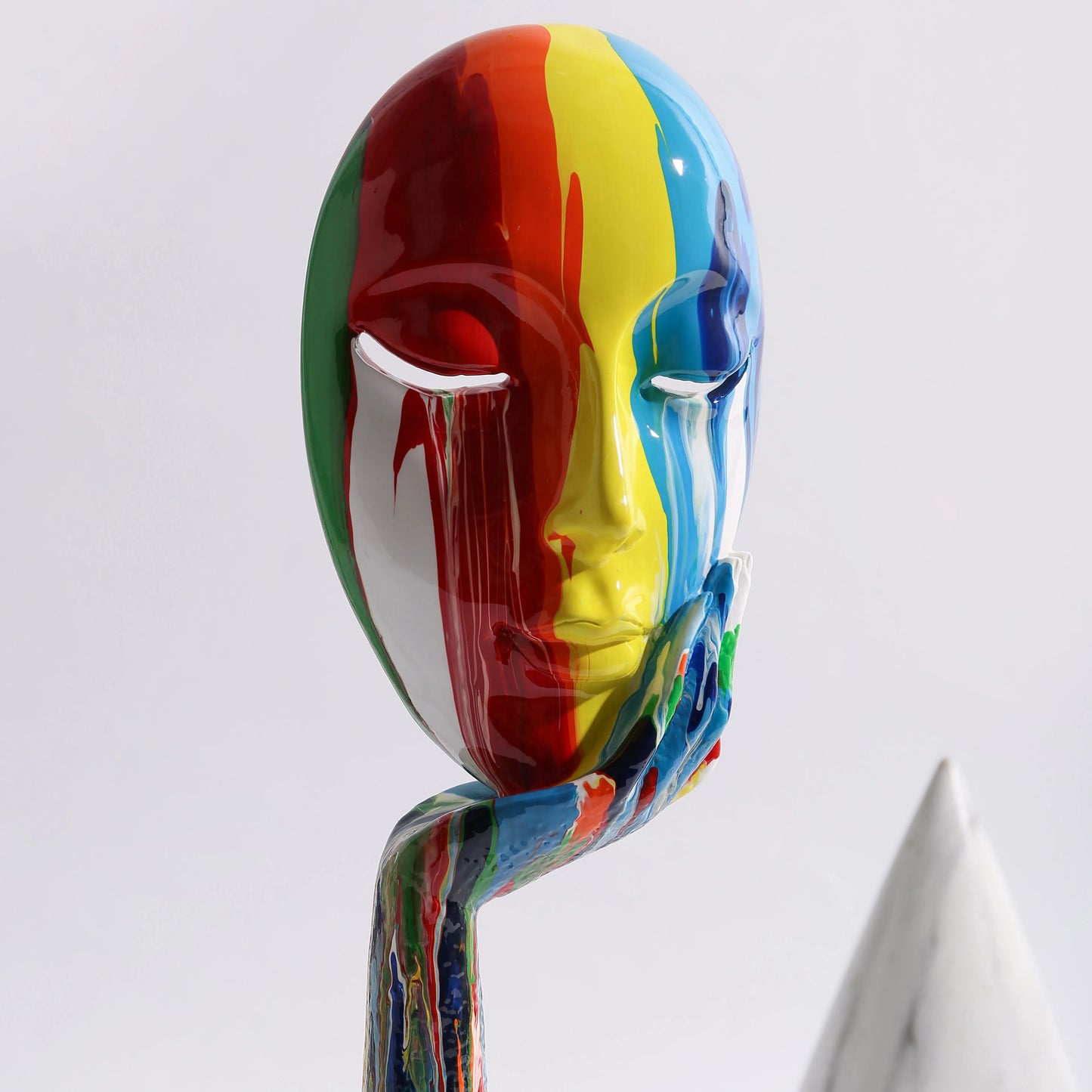 Creative Painted Colorful Woman Face Statues