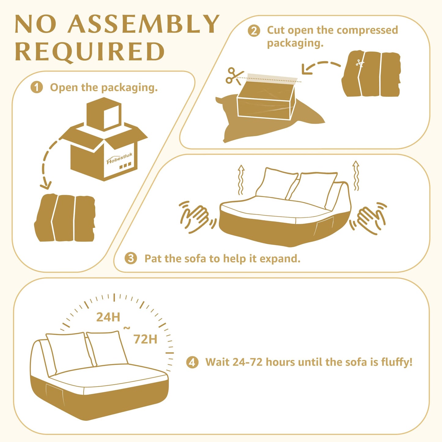 Hobestluk Small Sofa Couch Lounge Sofa Chair for Living Room, Comfy Memory Foam Couch, Mini Sofa with Side Pocket for Living Room, Bedroom (Grey+Light Grey)