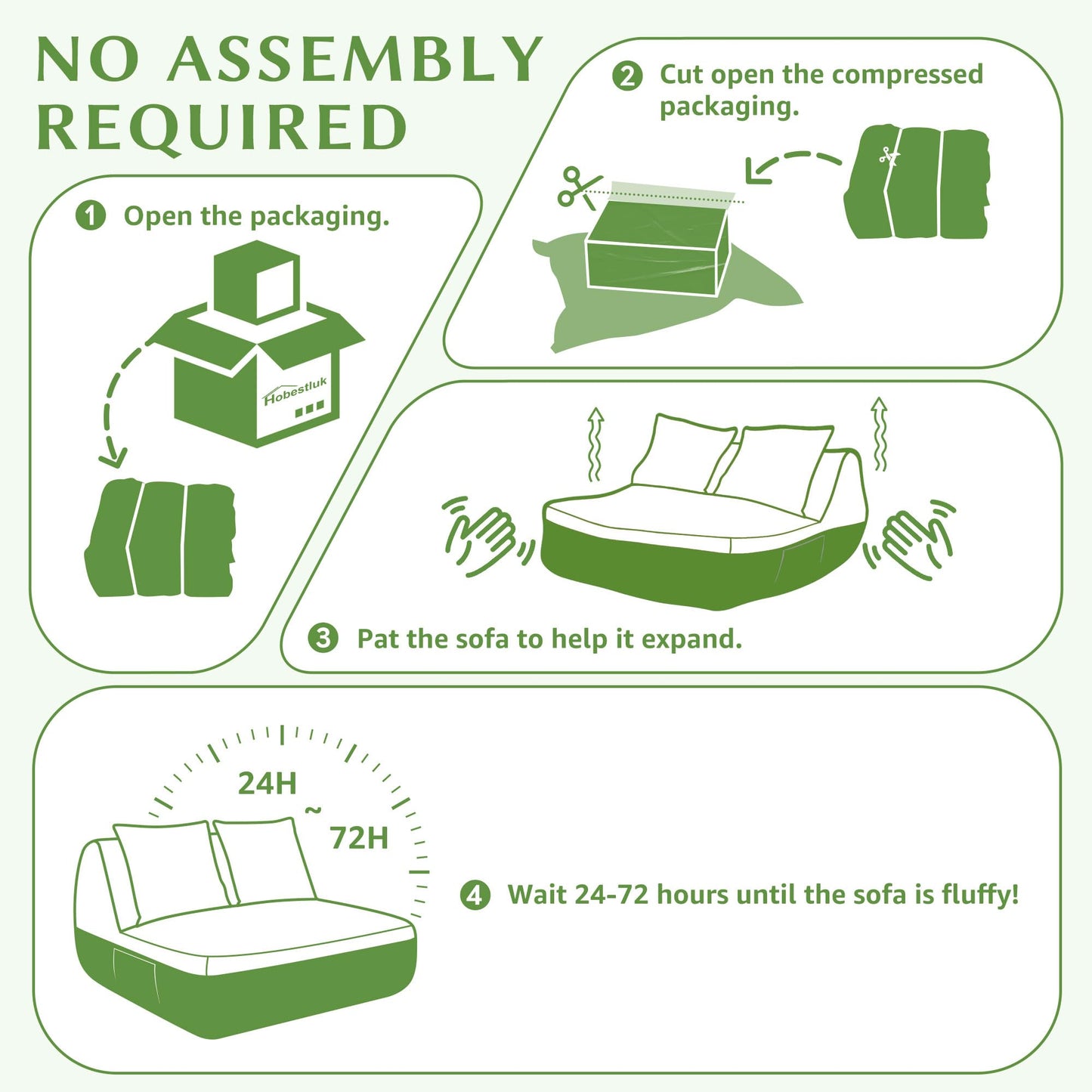 Hobestluk Small Sofa Couch Lounge Sofa Chair for Living Room, Comfy Memory Foam Couch, Mini Sofa with Side Pocket for Living Room, Bedroom (Grey+Light Grey)