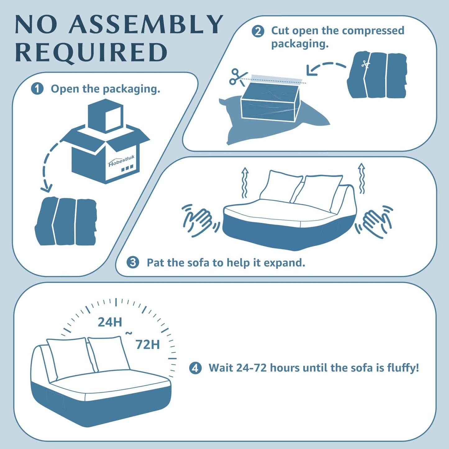 Hobestluk Small Sofa Couch Lounge Sofa Chair for Living Room, Comfy Memory Foam Couch, Mini Sofa with Side Pocket for Living Room, Bedroom (Grey+Light Grey)