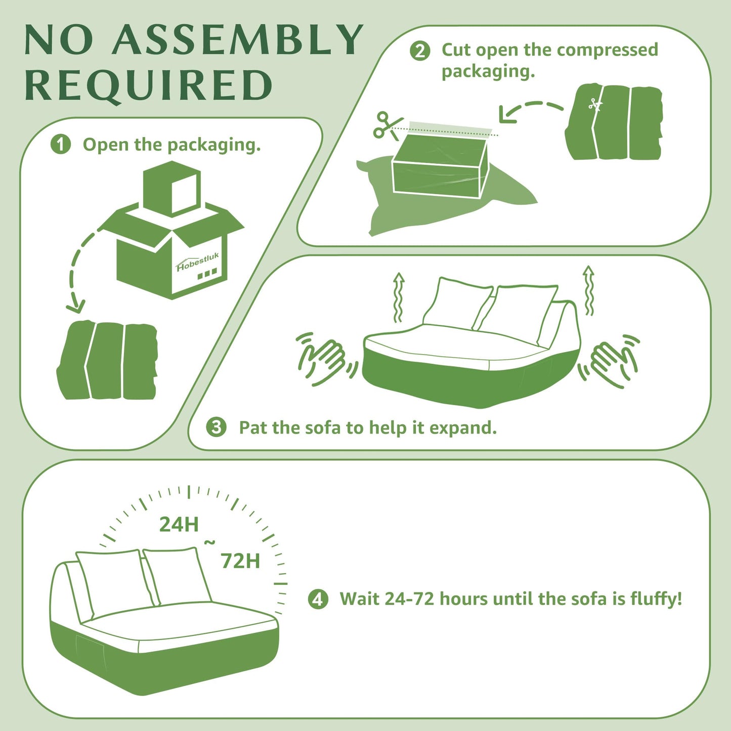 Hobestluk Small Sofa Couch Lounge Sofa Chair for Living Room, Comfy Memory Foam Couch, Mini Sofa with Side Pocket for Living Room, Bedroom (Grey+Light Grey)