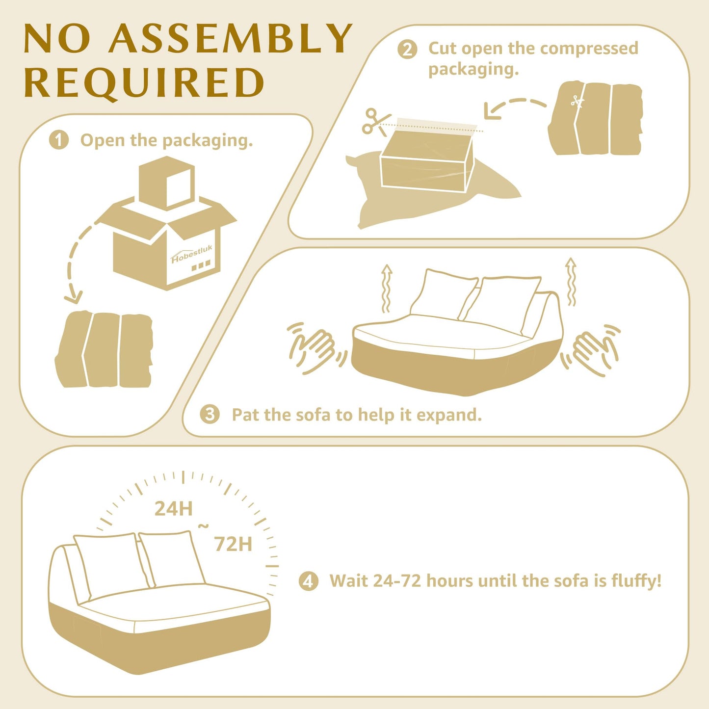 Hobestluk Small Sofa Couch Lounge Sofa Chair for Living Room, Comfy Memory Foam Couch, Mini Sofa with Side Pocket for Living Room, Bedroom (Grey+Light Grey)