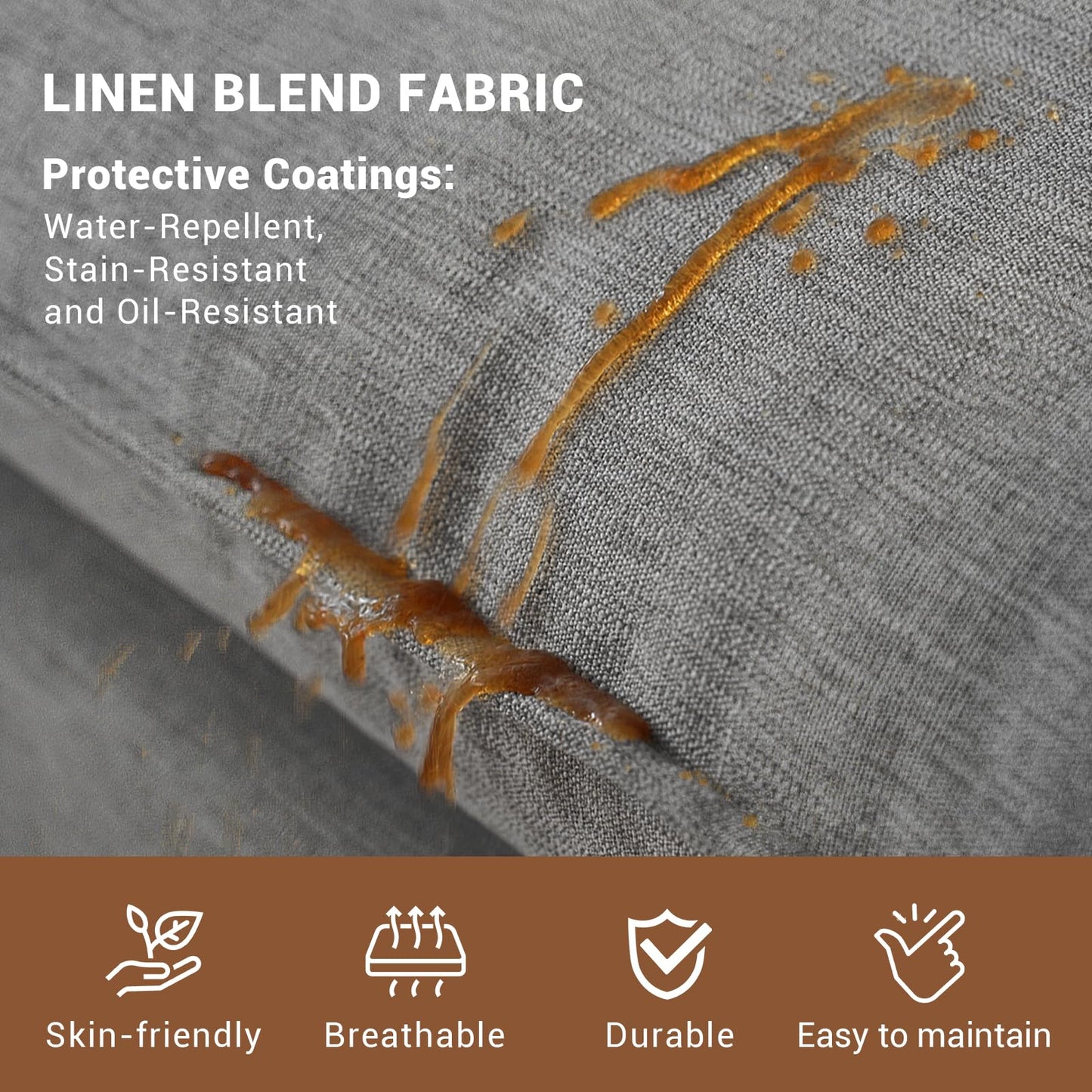 94.6" Small Cloud Couch, Linen Cloud Sectional Couches for Living Room, Convertible Down Filled Modular Sectional Sofa with Deep Seats & High-Back, Removable Washable Sofa Covers, Spill-Proof Fabric