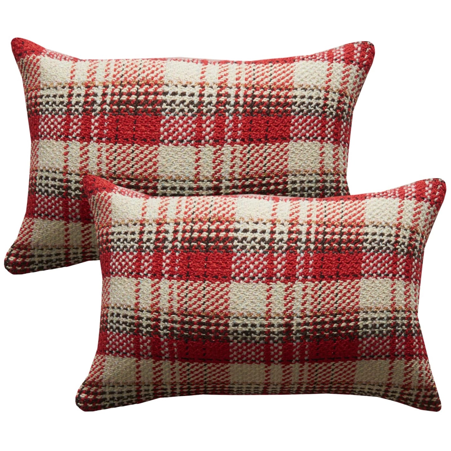 Green Plaid Pillow Covers 20x20 inch Set of 2 Knitting Tartan Pillow Cases Winter Xmas Farmhouse Cushion Covers for Sofa Bed