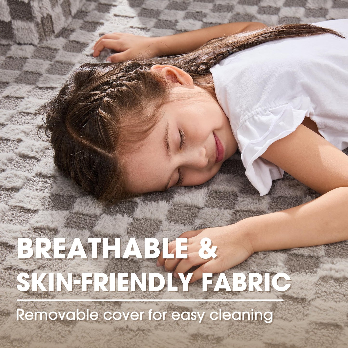 Hobestluk 96” Modular Sectional Sofa Couches L-Shape Couch 3 Seat Modular Sofa Memory Foam Sectional Couches for Living Room, Cloud Couch with Oversized Chaise (Grey, Stripe (Right Facing Chaise))