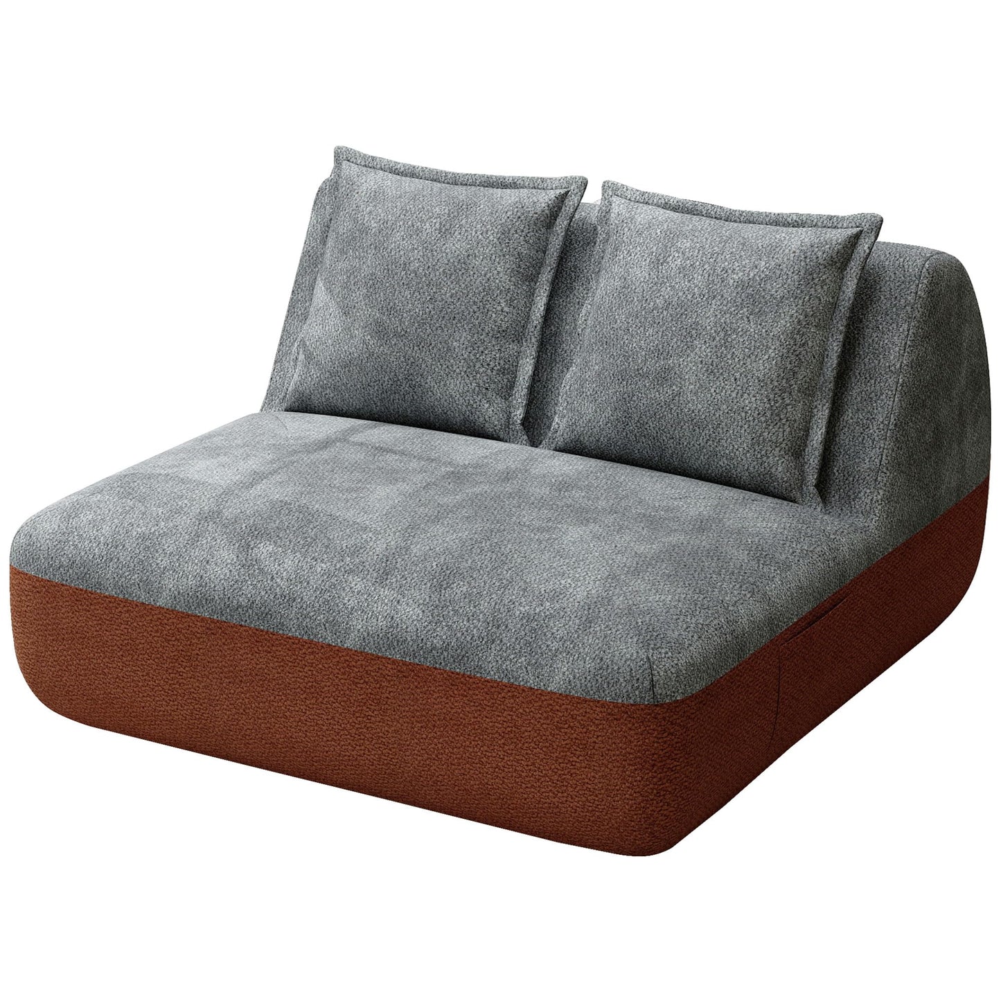 Hobestluk Small Sofa Couch Lounge Sofa Chair for Living Room, Comfy Memory Foam Couch, Mini Sofa with Side Pocket for Living Room, Bedroom (Grey+Light Grey)