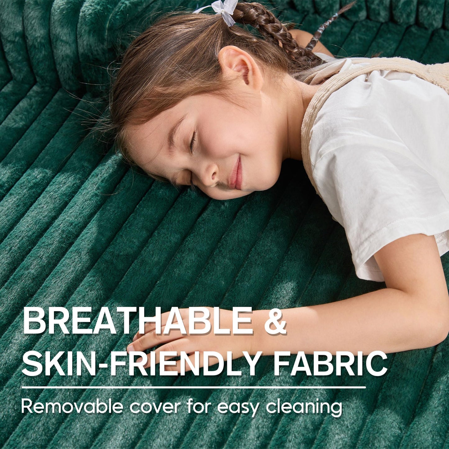 Hobestluk 96” Modular Sectional Sofa Couches L-Shape Couch 3 Seat Modular Sofa Memory Foam Sectional Couches for Living Room, Cloud Couch with Oversized Chaise (Grey, Stripe (Right Facing Chaise))