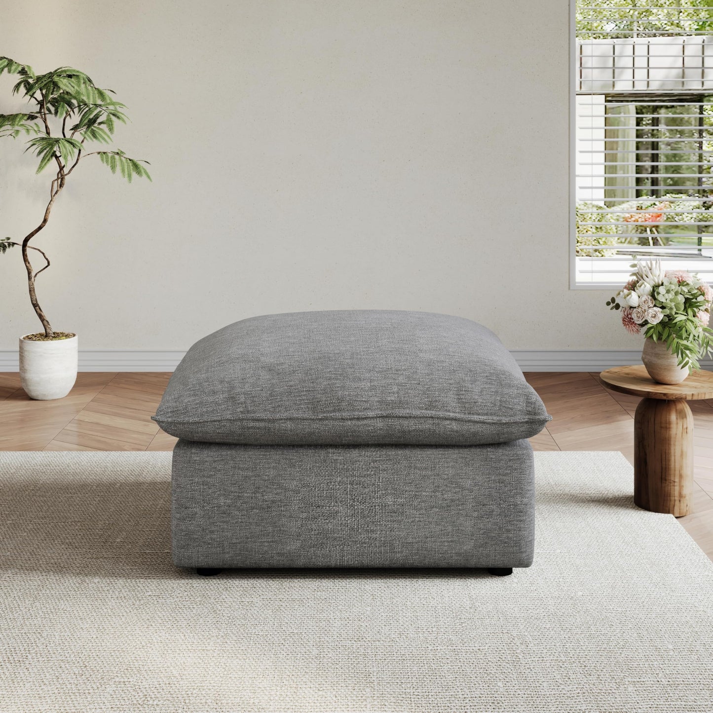 94.6" Small Cloud Couch, Linen Cloud Sectional Couches for Living Room, Convertible Down Filled Modular Sectional Sofa with Deep Seats & High-Back, Removable Washable Sofa Covers, Spill-Proof Fabric