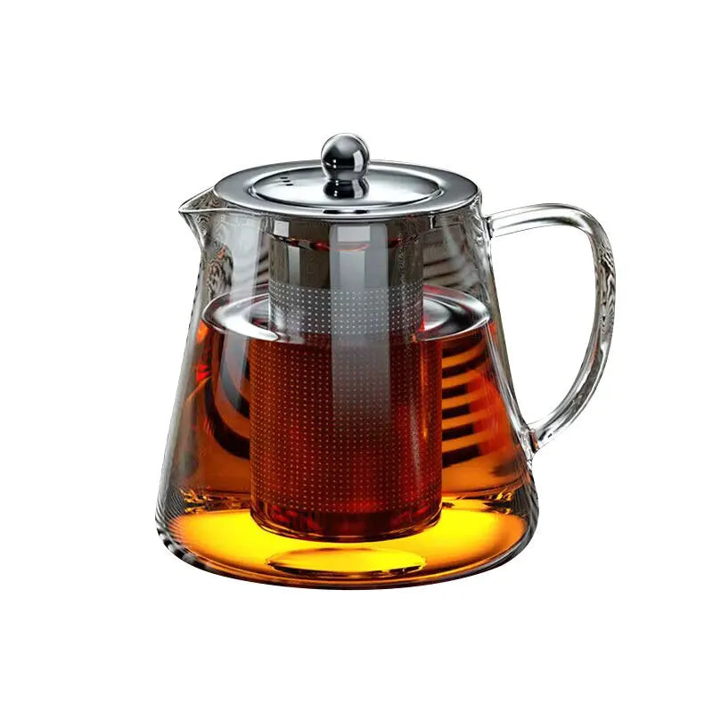 Heat-Resistant Clear Glass Tea Pitcher