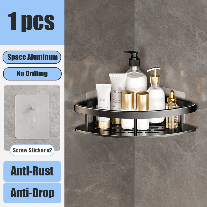 Bathroom Shelf No Drill Organizer Rack