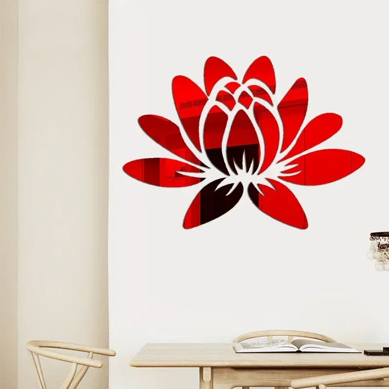 Mirrors Lotus Aesthetic DIY Wall Stickers
