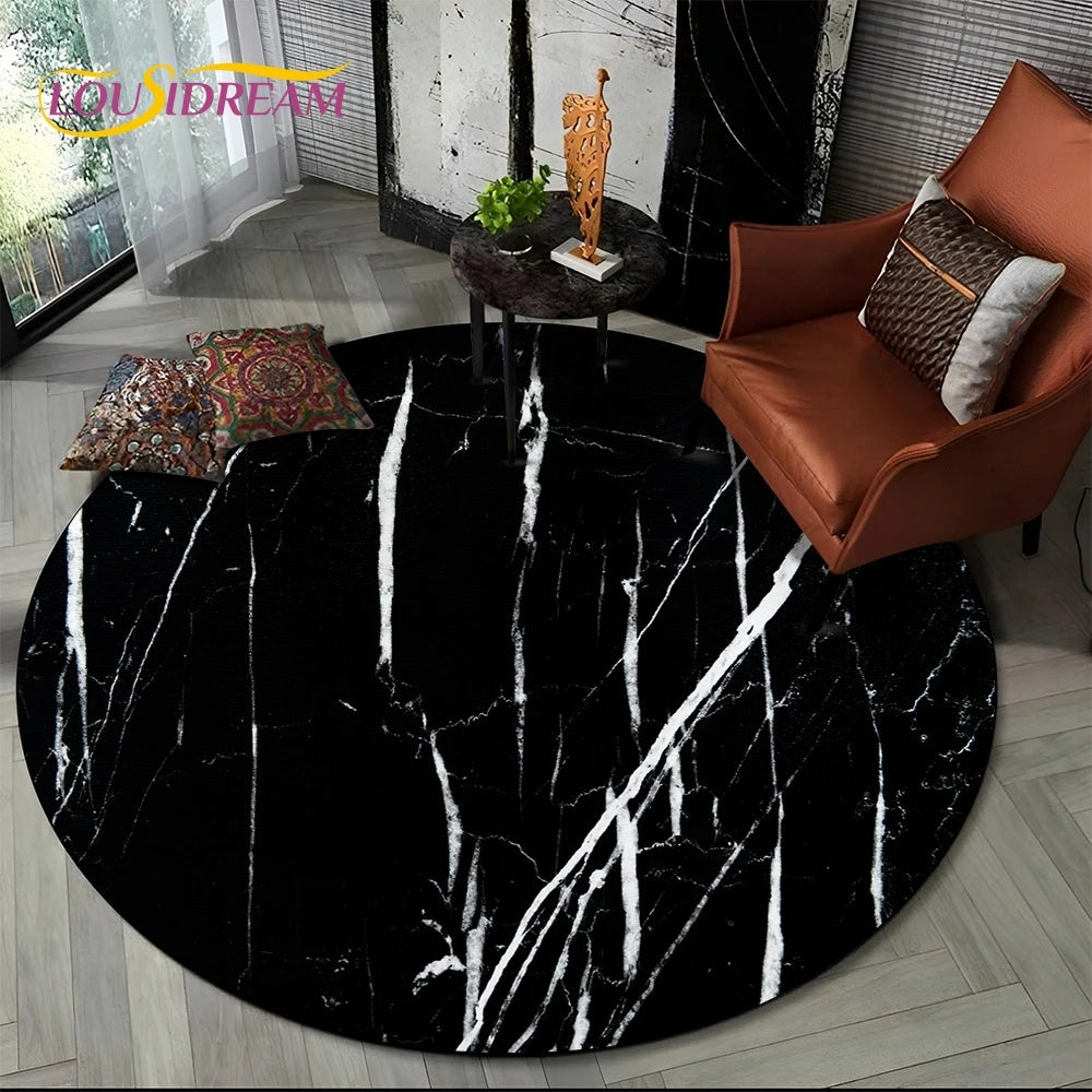 Elegant Marble Round Rug