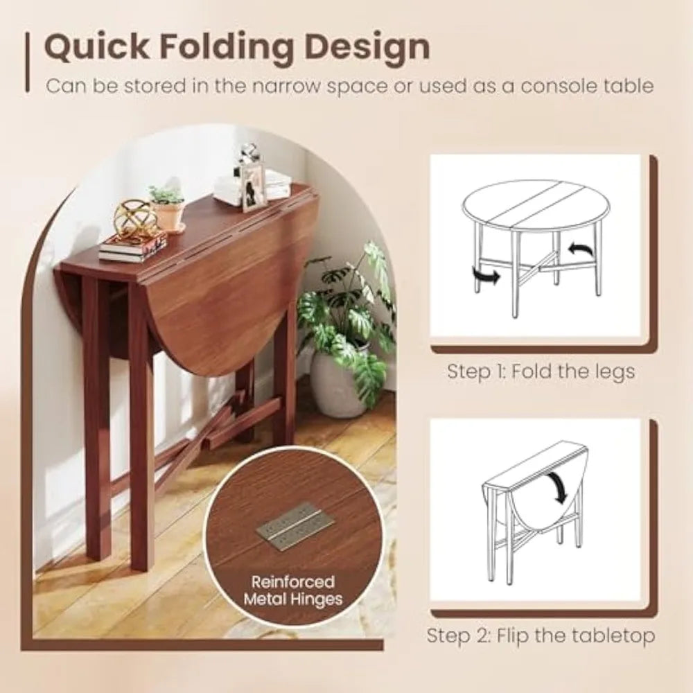 Solid Wood Folding Dining Table