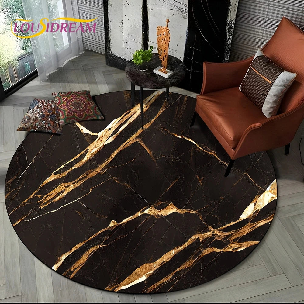 Elegant Marble Round Rug