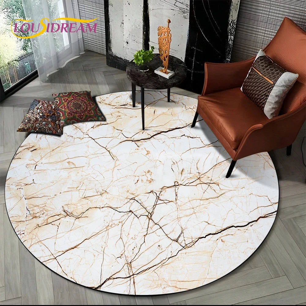 Elegant Marble Round Rug