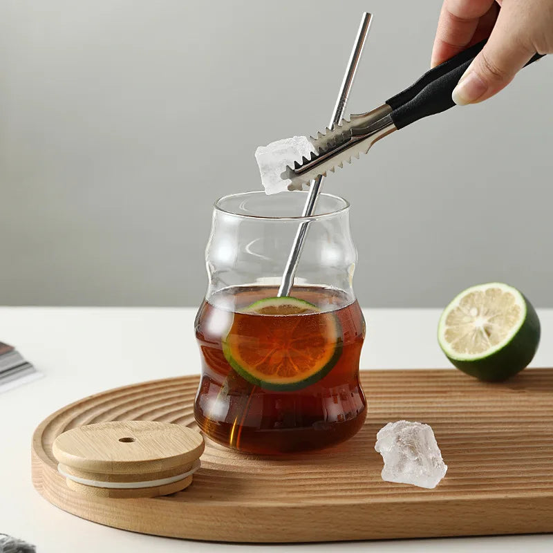Creative Glass Cup With Bamboo Lid
