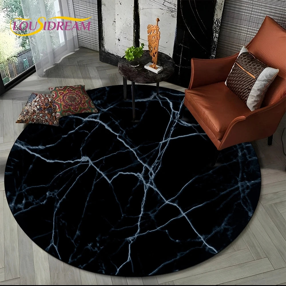 Elegant Marble Round Rug
