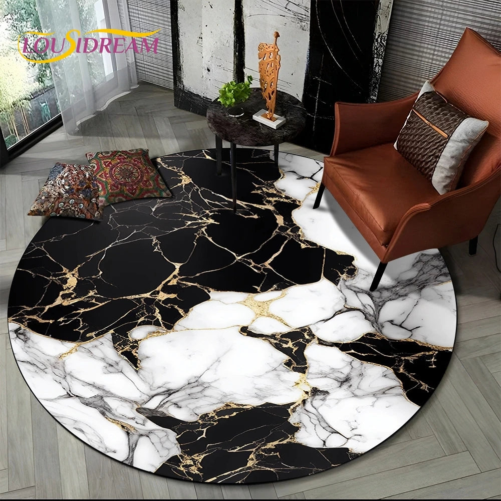 Elegant Marble Round Rug