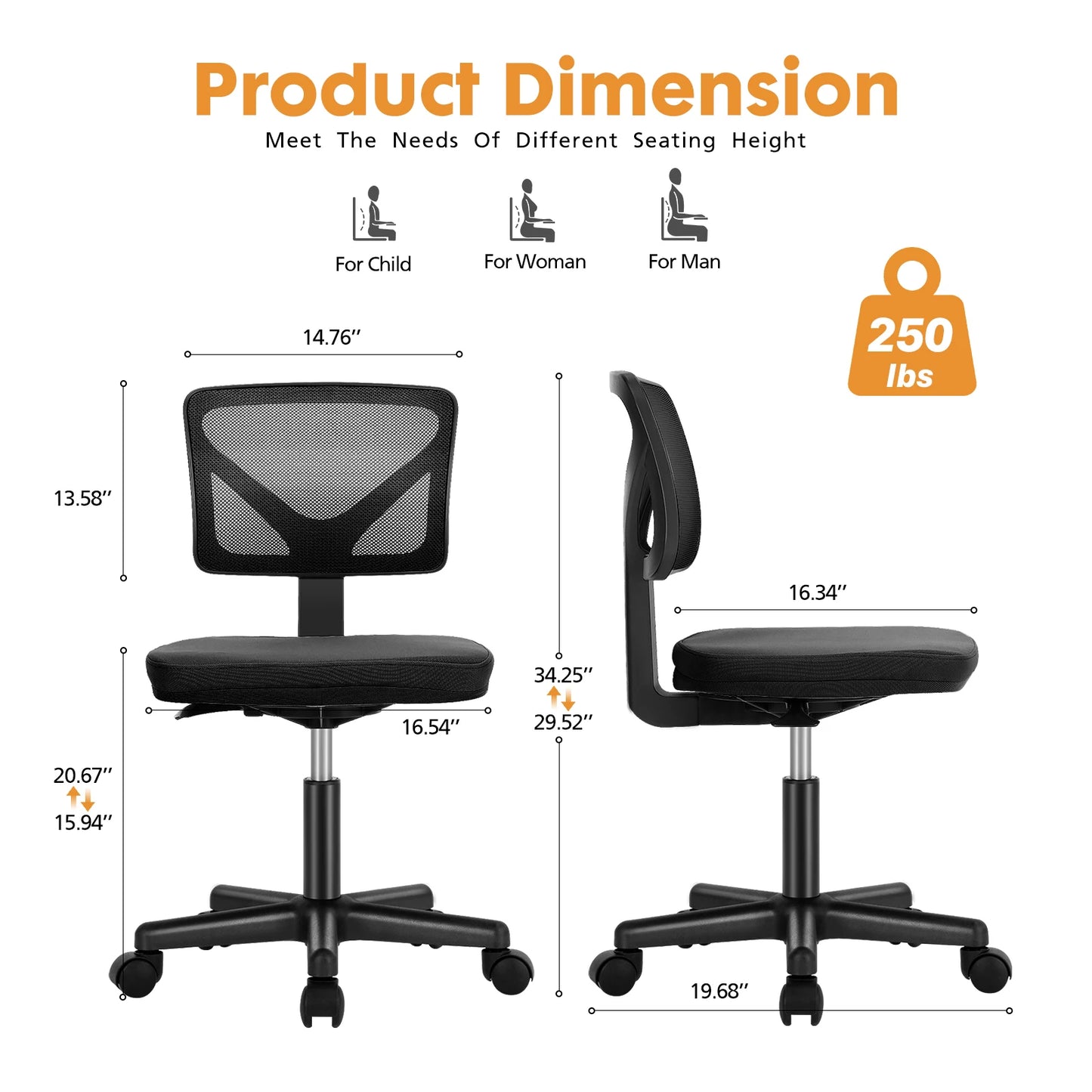 Adjustable Office Chair with Back Support
