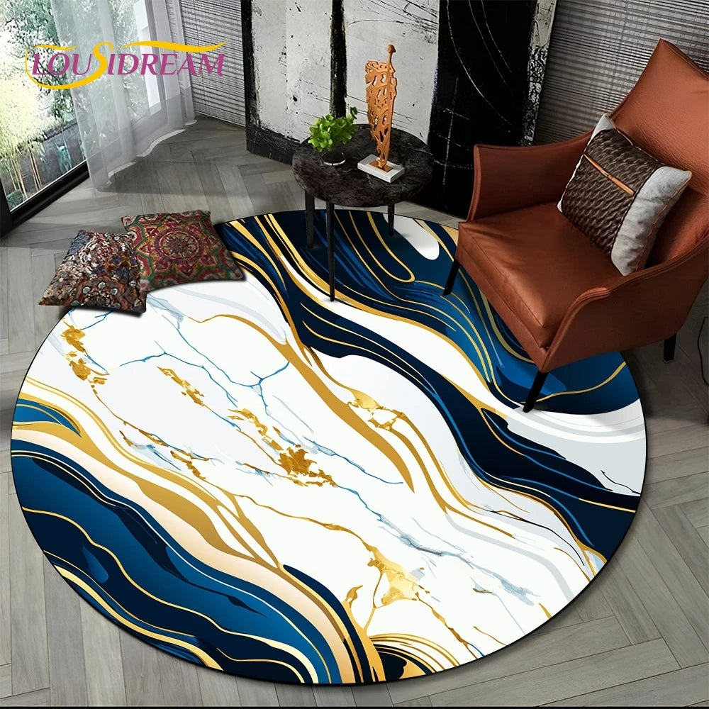 Elegant Marble Round Rug