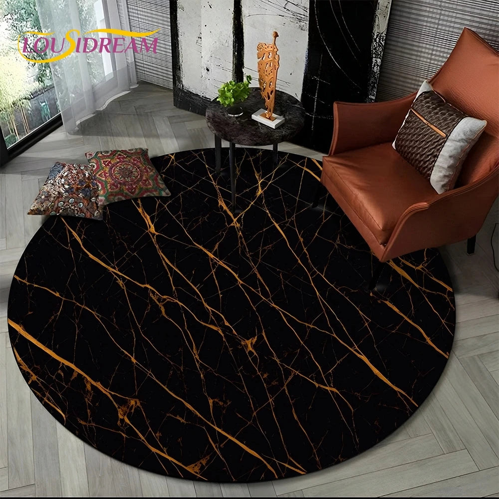 Elegant Marble Round Rug