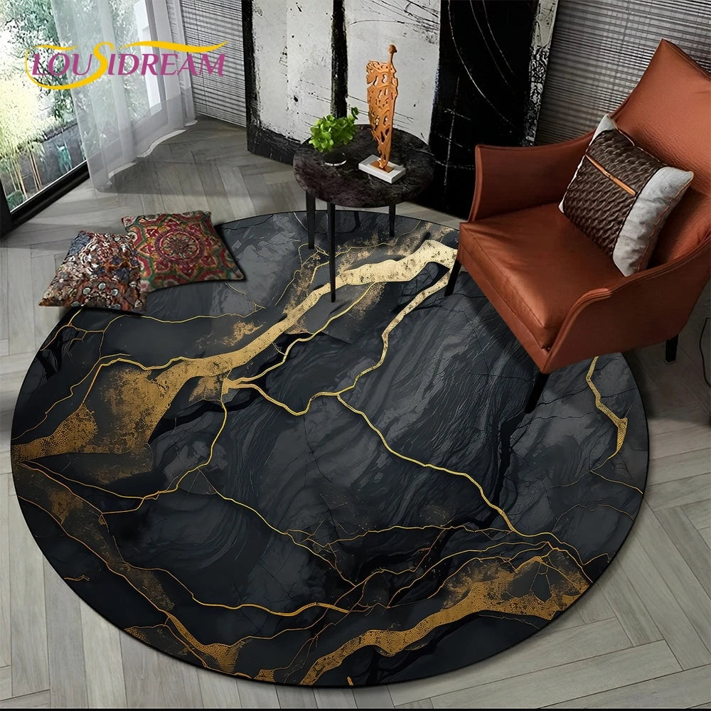 Elegant Marble Round Rug