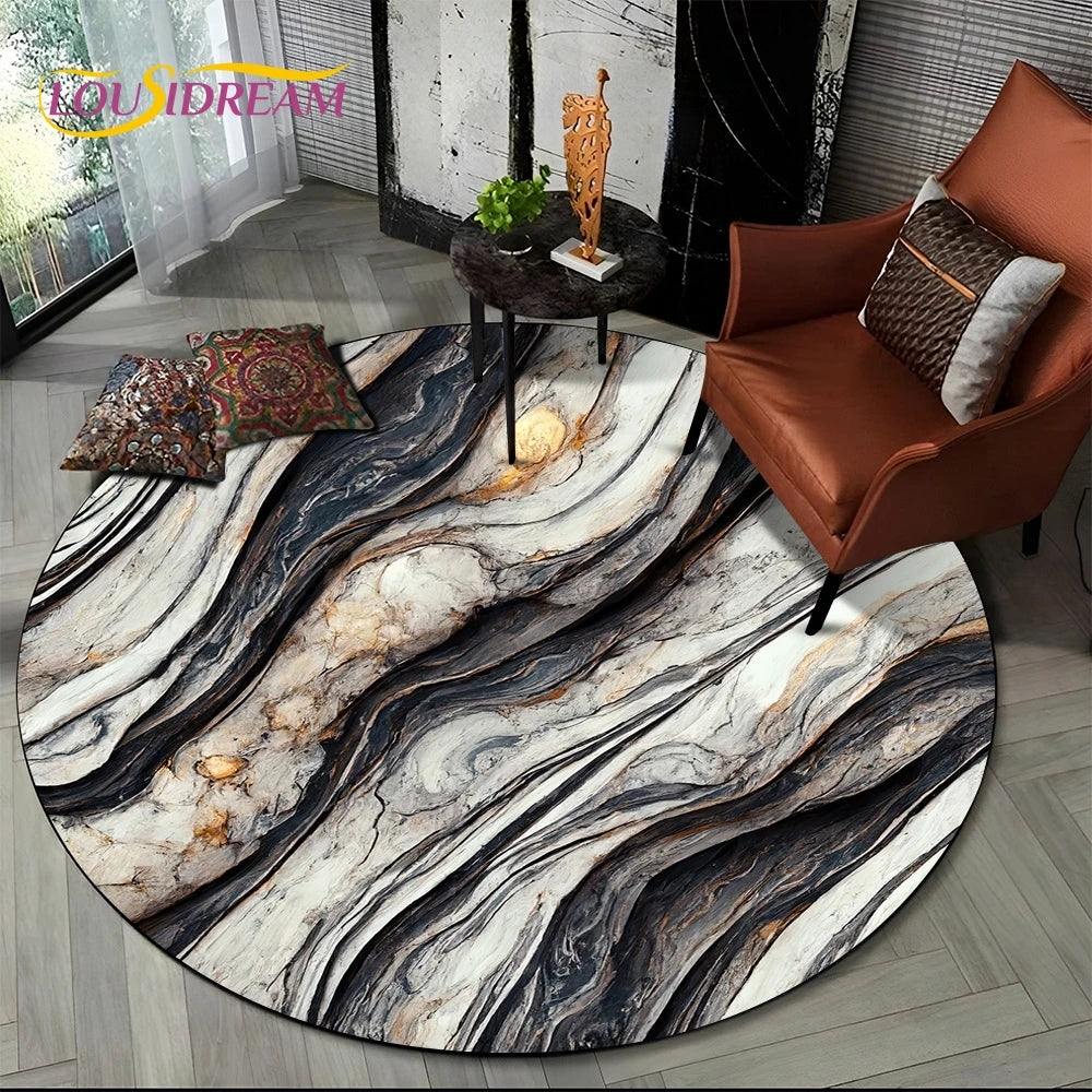 Elegant Marble Round Rug