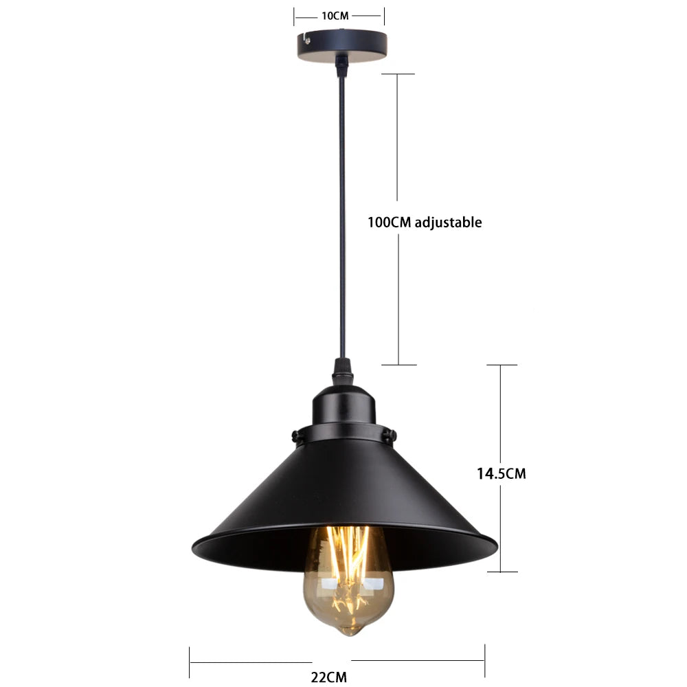 Black Vintage Industrial Pendant Light