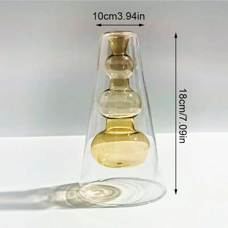 Double Layer Colored Glass Vase