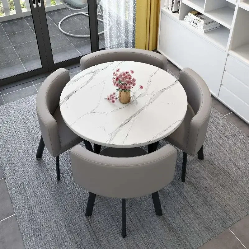 Simple Round Table and Chair Set