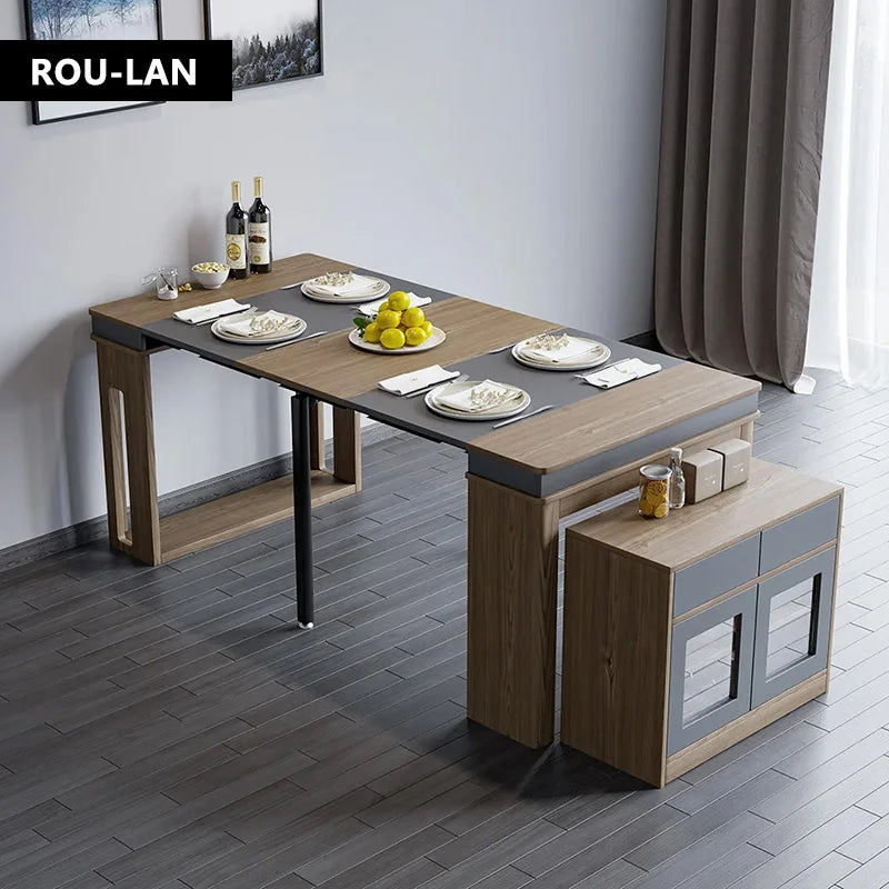 Modern Extendable Dining Table with Storage