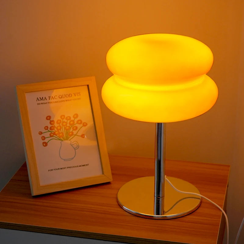 Italian Egg Tart Designer Glass Table Lamp