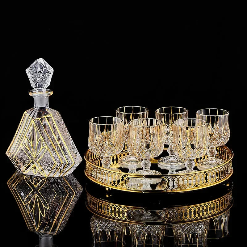 Elegant Crystal Whiskey & Wine Glass Set