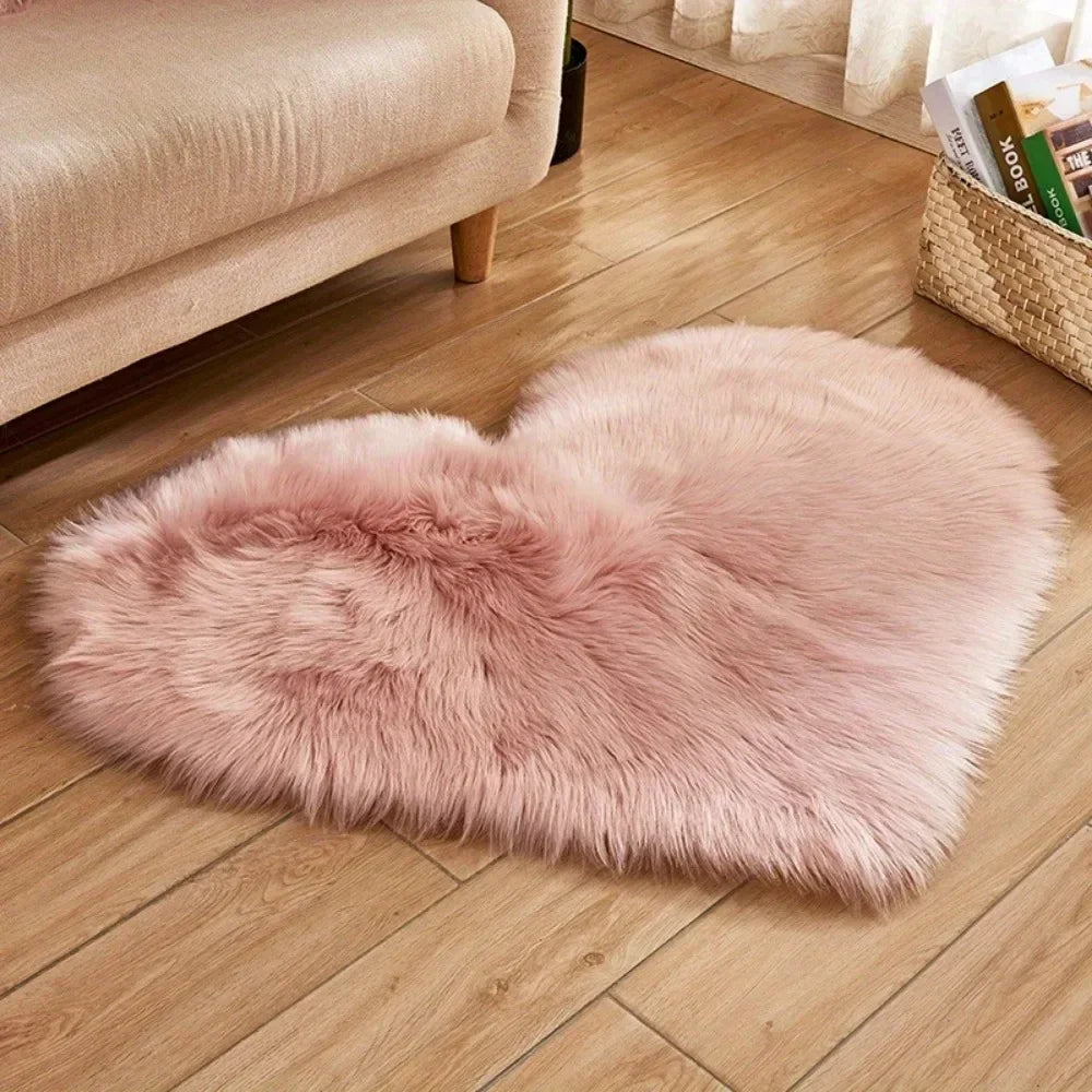 Heart Shape Fluffy Mat