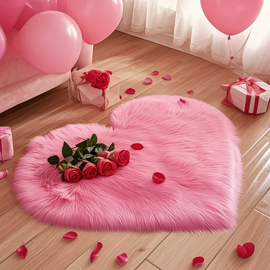 Heart Shape Fluffy Mat