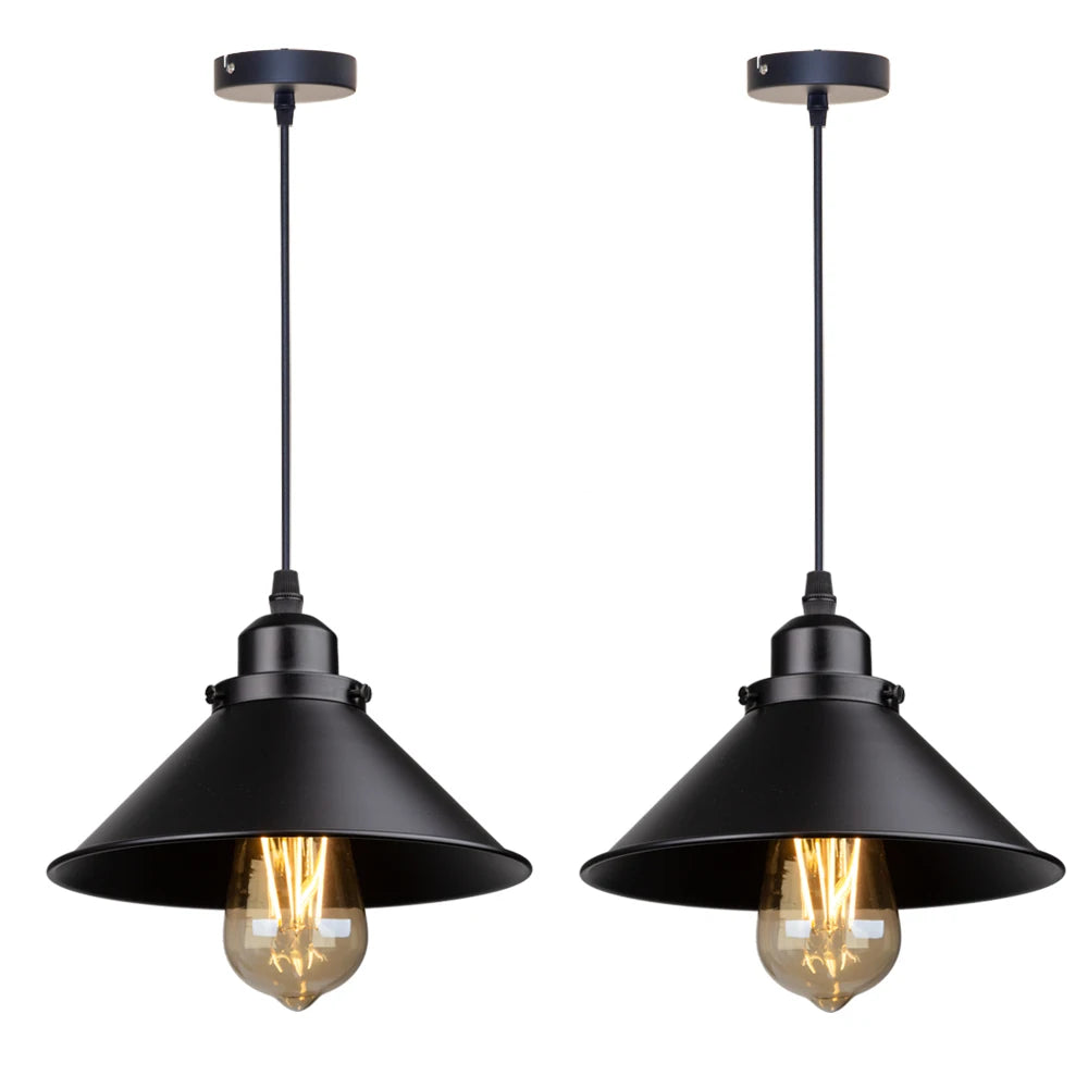 Black Vintage Industrial Pendant Light