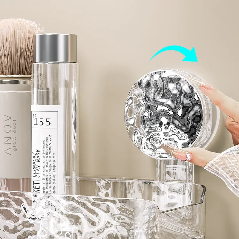 Elegant Glacier Suction Cup Bathroom Organizer