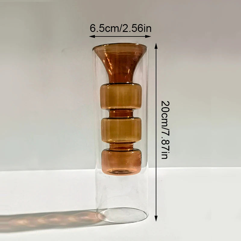 Double Layer Colored Glass Vase
