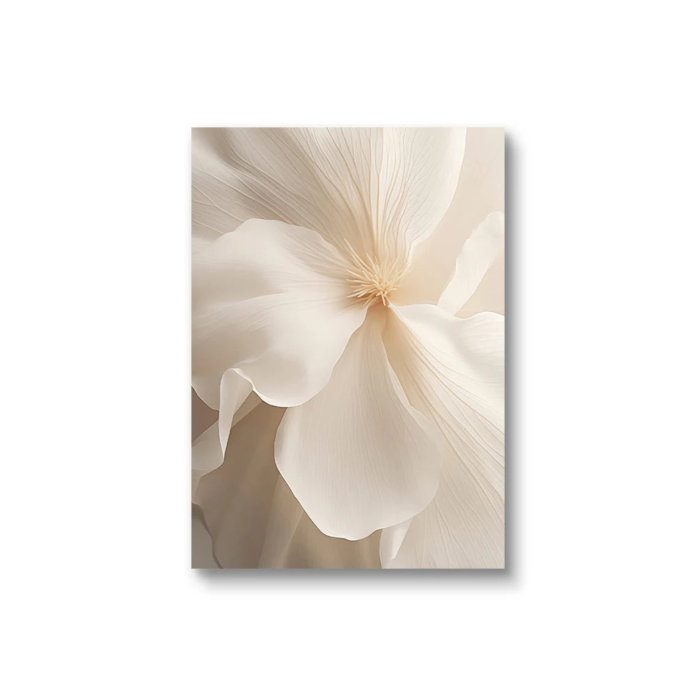 Nordic Beige Peony Canvas Wall Art