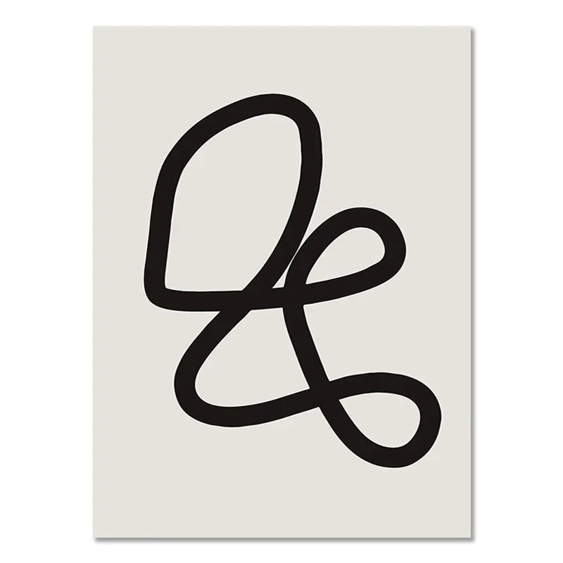 Abstract Geometric Beige Black Boho Minimalist Poster