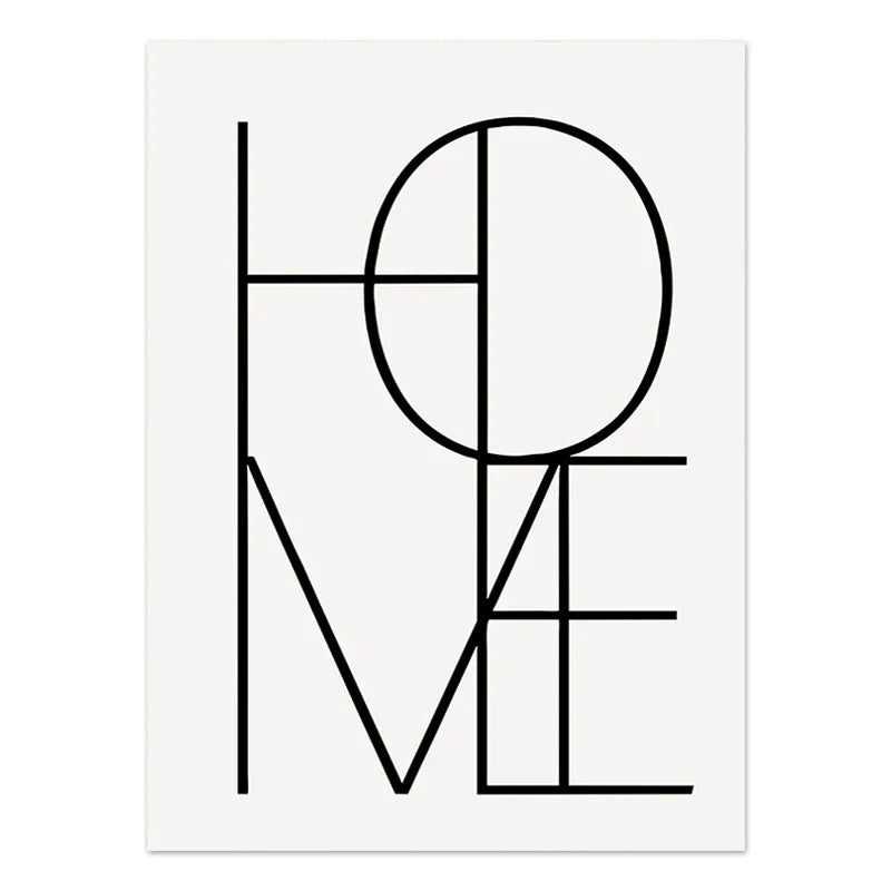 Abstract Geometric Beige Black Boho Minimalist Poster