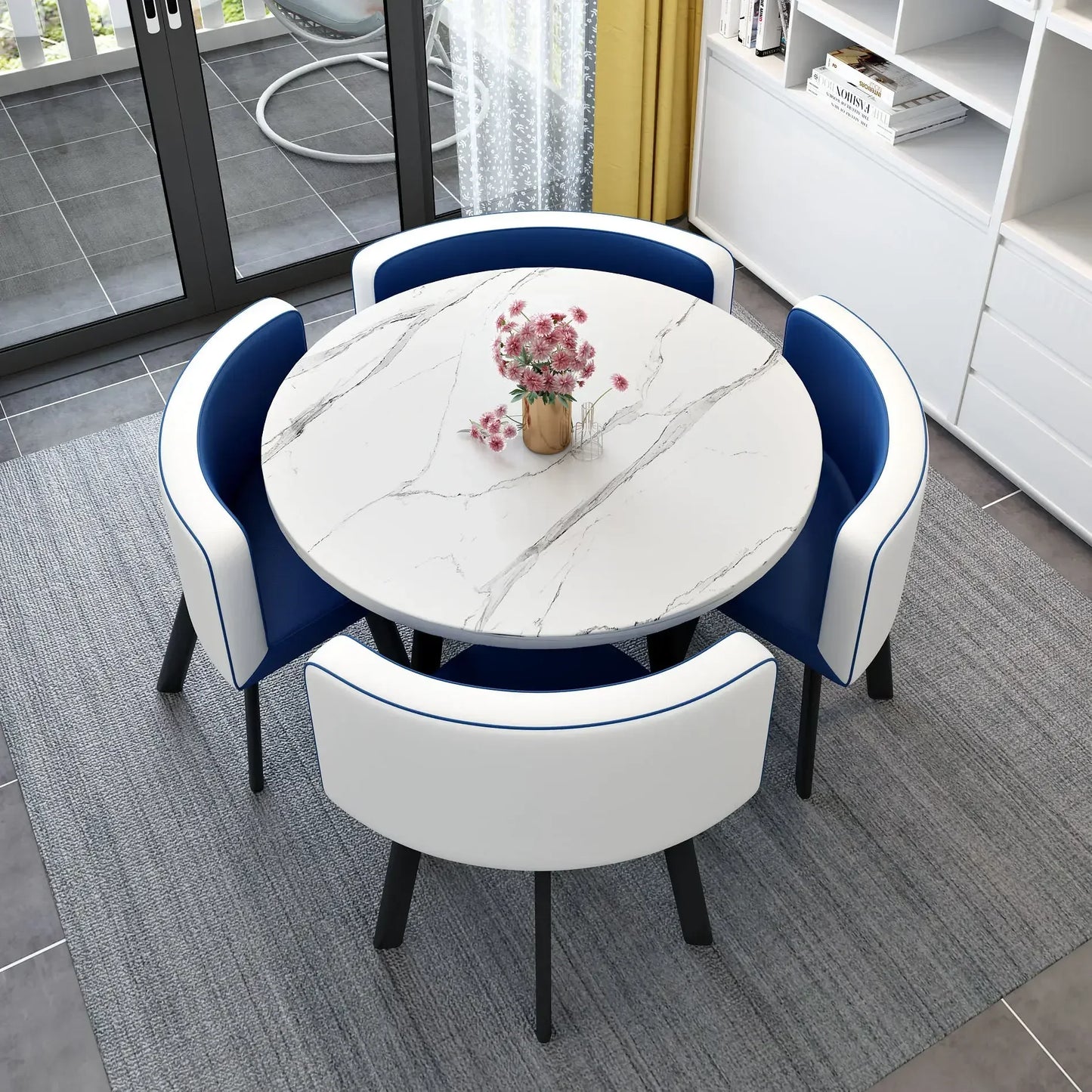 Simple Round Table and Chair Set