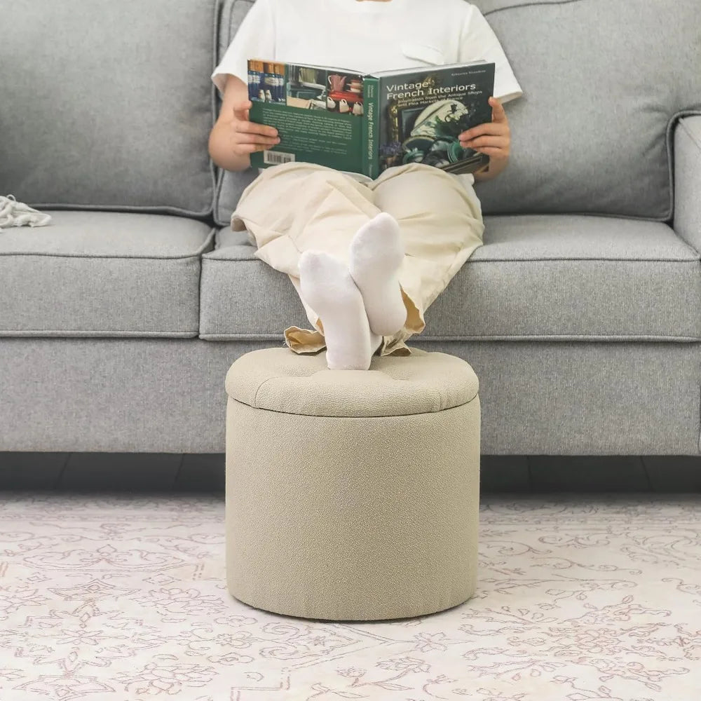 Compact Ottoman with Removable Lid