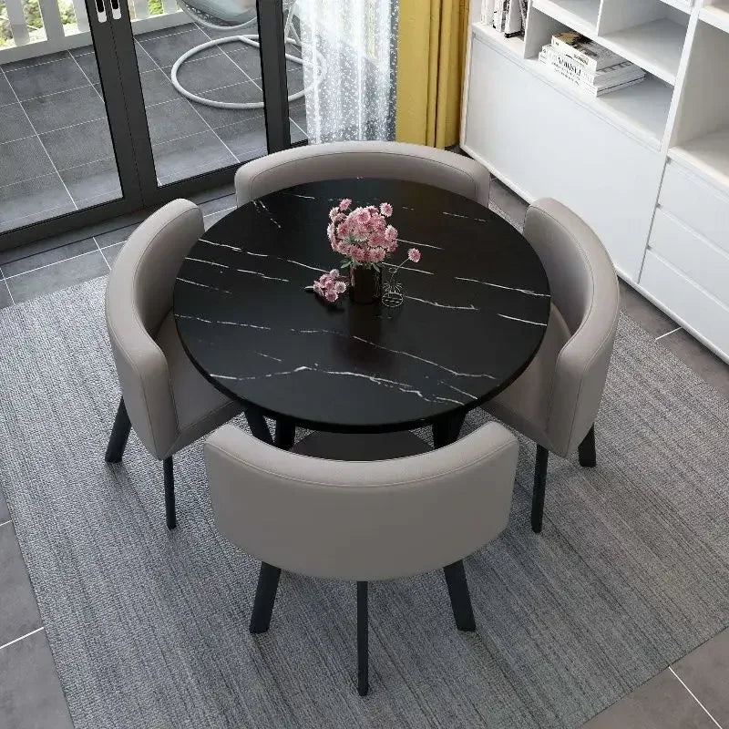 Simple Round Table and Chair Set