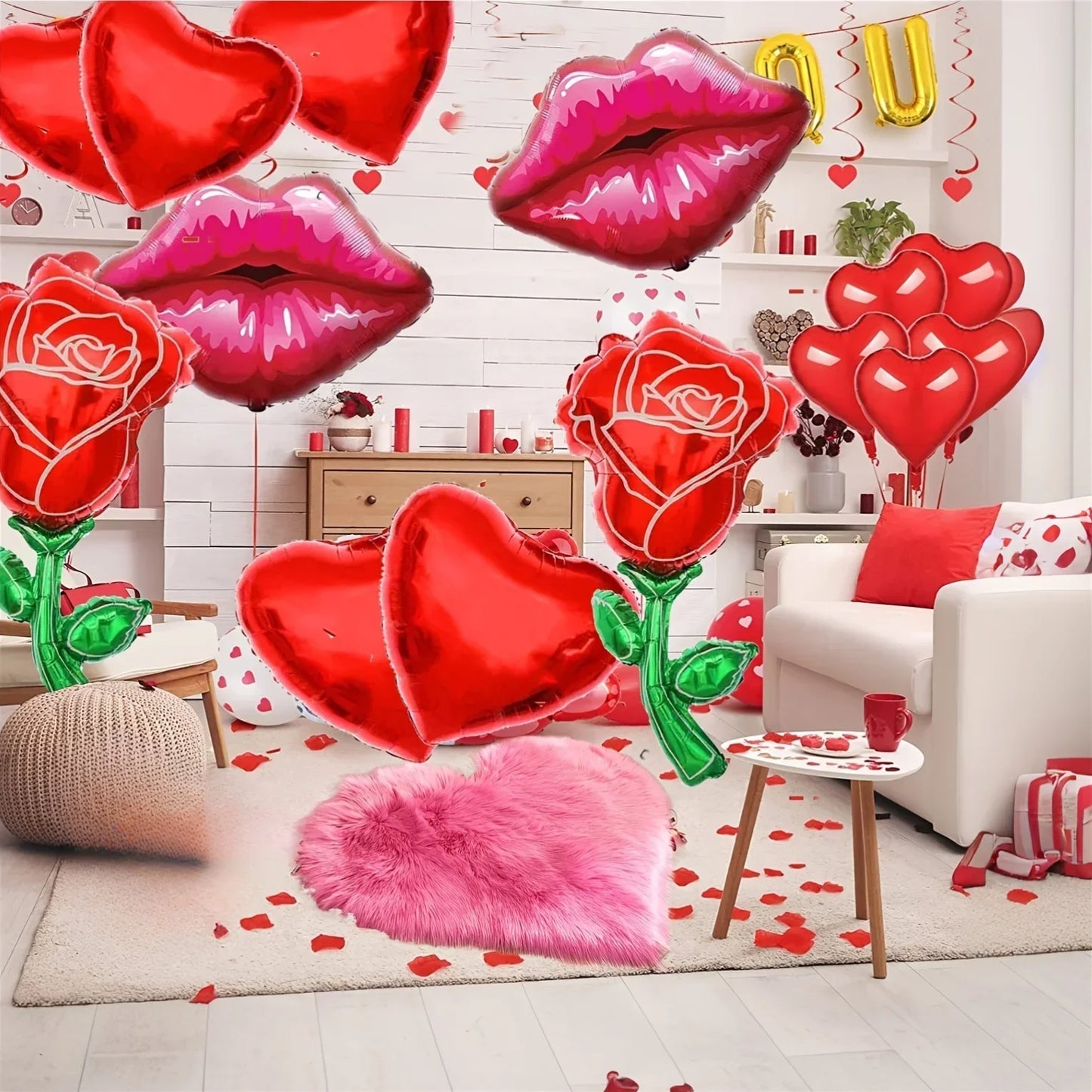 Heart Shape Fluffy Mat