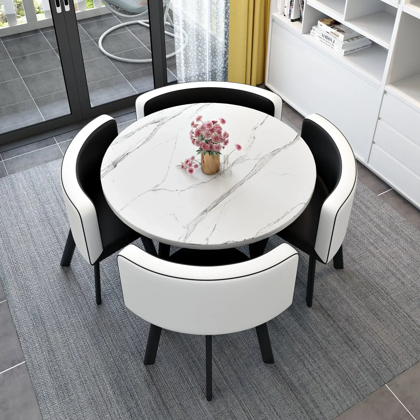 Simple Round Table and Chair Set