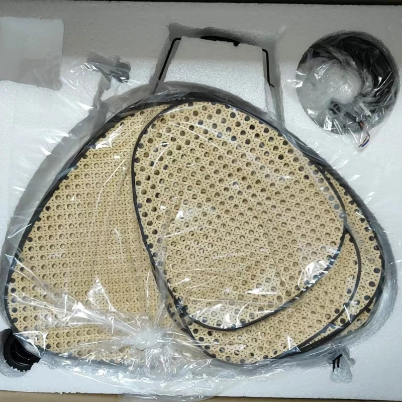 French Designer Rattan Wicker Chandelier