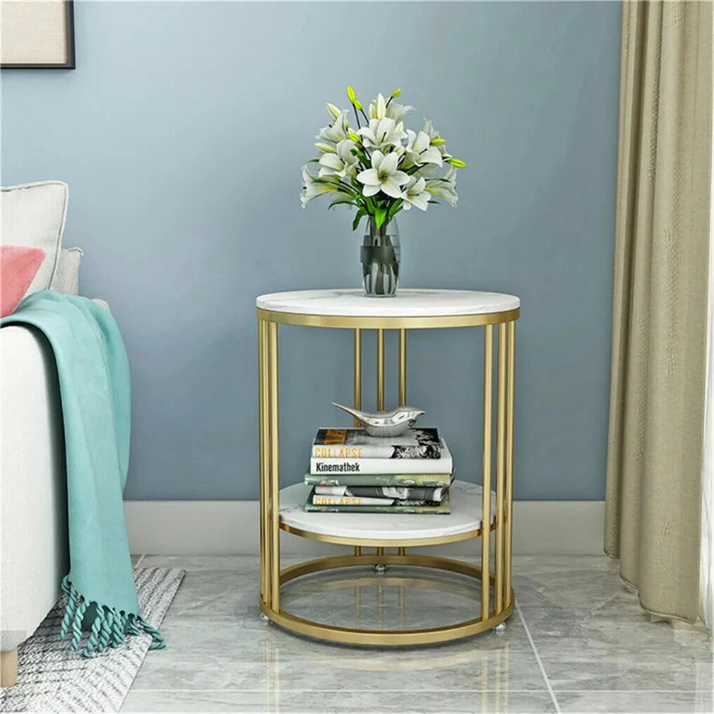 Round Marble Accent Coffee Table